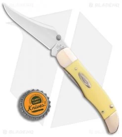 Case Kickstart Mid-Folding Hunter Assisted Knife Yellow (31265AC SS) -Outdoor Practical Tool Shop Assisted Opener Smooth Yellow Synthetic Mid Hunter clip BHQ 86872 er bottlecap