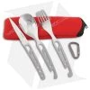Baladeo Basecamp Stainless Steel 3-Piece Spoon Fork Knife Set (Red) -Outdoor Practical Tool Shop Baladeo Basecamp SS 3 piece spoon fork knife set red BHQ 39067 er