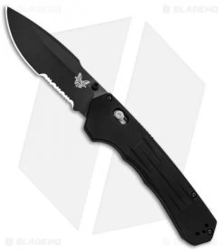 Benchmade 407SBK Vallation AXIS-Assist Knife Black (3.7" Black Serr)