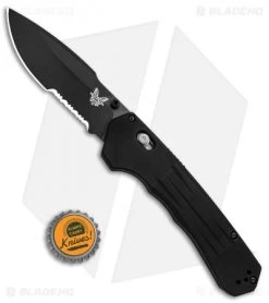 Benchmade 407SBK Vallation AXIS-Assist Knife Black (3.7" Black Serr) -Outdoor Practical Tool Shop Benchmade 407SBK Vallation AXIS Assist Black Black Serr BHQ 84270 jr bottlecap 2