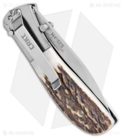 CRKT Carson M4-02 Stag Spring Assisted Knife (3.25" Satin) M4-02S -Outdoor Practical Tool Shop CRKT Carson M4 02S Stag SA Satin BHQ 7036 jr side