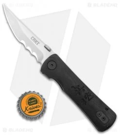 CRKT Folding Heiho Spring Assisted Knife (3.125" Satin Serr) 2901 -Outdoor Practical Tool Shop CRKT Folding Heiho SA Satin Serr 2901 BHQ 11434 jr bottlecap