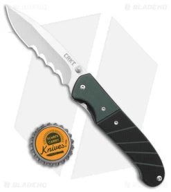 CRKT Ignitor Spring Assisted Knife Black & Green G-10 (3.38" Satin Serr) 6855 -Outdoor Practical Tool Shop CRKT Ignitor SA Black and Green G 10 Satin Serr BHQ 4147 jr bottlecap