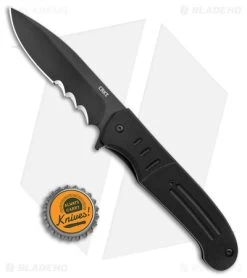 CRKT Ken Steigerwalt Ignitor Spring Assisted Knife Black G10 (3.48") -Outdoor Practical Tool Shop CRKT Ken Steigerwalt Ignitor SA Black G 10 Black Serr BHQ 178670 jr bottlecap