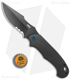 CRKT PSD Liner Lock Spring Assisted Knife Black G-10 / CF (3.6" Black Serr) 9 CRKT PSD Liner Lock Spring Assisted Knife Black G-10 / CF (3.6" Black Serr) -Outdoor Practical Tool Shop CRKT PSD CF G 10 Base LL DP Black BHQ 138951 jr bottlecap