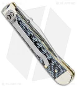 Case Kickstart TrapperLock Assisted Knife Black/White Carbon Fiber (6154AC SS) -Outdoor Practical Tool Shop Case Kickstart TrapperLock Assisted Synthetic White Jig Bone SS 38921 BHQ 94955 jr side