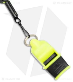 Fox 40 Sonik Blast CMG Whistle Neon Yellow/Black -Outdoor Practical Tool Shop Fox 40 Sonik Blast CMG Whistle Neon Yellow Black BHQ 113326 jr side