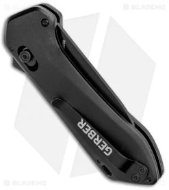 Gerber Highbrow Compact A/O Spring Assisted Knife Black (2.8" Onyx Serr) -Outdoor Practical Tool Shop Gerber Highbrow Compact A O SA Black Onyx Serr 30 001525N BHQ 94155 jr side