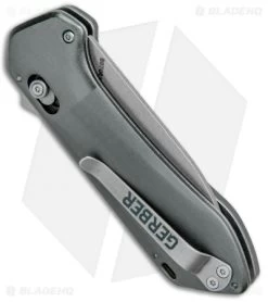 Gerber Highbrow Compact A/O Spring Assisted Knife Gray (2.8" Stonewash Serr) -Outdoor Practical Tool Shop Gerber Highbrow Compact A O SA Gray SW Serr 30 001519N BHQ 94150 jr side