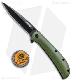 Kershaw Al Mar AM-3 Assisted Opening Knife Green G-10 (3" Black) 2335GRNBLK -Outdoor Practical Tool Shop Kershaw Al Mar AM 3 Green G 10 Black 2335GRNBLK BHQ 71075 jr bottlecap