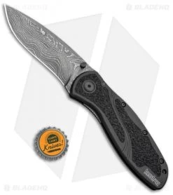 Kershaw Blur Assisted Opening Knife Black Aluminum (3.375" Damascus) 1670BLKDAM 10 Kershaw Blur Assisted Opening Knife Black Aluminum (3.375" Damascus) 1670BLKDAM -Outdoor Practical Tool Shop Kershaw Blur Assisted Opening Knife Black Aluminum Damascus 1670BLKDAM BHQ 107879 kp bottlecap jr