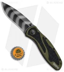 Kershaw Blur Assisted Opening Knife OD Green (3.375" Tiger Stripe) 1670OLTS -Outdoor Practical Tool Shop Kershaw Blur OD Green Tiger Stripe 1670OLTS BHQ 55587 jr bottlecap 2