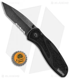 Kershaw Blur Tanto Assisted Opening Knife Black (3.375" BlackWash Serr) 9 Kershaw Blur Tanto Assisted Opening Knife Black (3.375" BlackWash Serr) -Outdoor Practical Tool Shop Kershaw Blur Tanto Black BlackWash Serr 1670TSTBWWM BHQ 68394 jr bottlecap 2