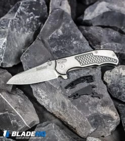 Kershaw Hinderer Agile Assisted Opening Knife (2.75" Stonewash) 1558 -Outdoor Practical Tool Shop Kershaw Hinderer Agile Assisted Opening Knife Stonewash 1558 BHQ 52169 kp rocks web