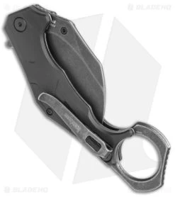 Kershaw Outlier Assisted Karambit Knife Black GRN (2.5" Black Stonewash) 2064 -Outdoor Practical Tool Shop Kershaw Karambit Black Dark SW jr side