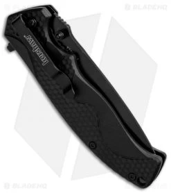 Kershaw 1338B A/O Liner Lock Knife Black GFN (3.5" Black) -Outdoor Practical Tool Shop Kershaw LL A O Black 1338B BHQ 85041 jr side