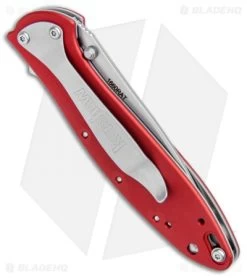 Kershaw Leek Assisted Opening Liner Lock Knife Red Snap On (3" Bead Blast) -Outdoor Practical Tool Shop Kershaw Leek Assited Opening LL Red Snap On BB KS1660RAT BHQ 99879 jr side