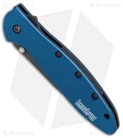 Kershaw Leek Assisted Opening Knife Blue (3" Black) 1660NBBLK 12 Kershaw Leek Assisted Opening Knife Blue (3" Black) 1660NBBLK -Outdoor Practical Tool Shop Kershaw Leek Blue black BHQ 77341 er spine