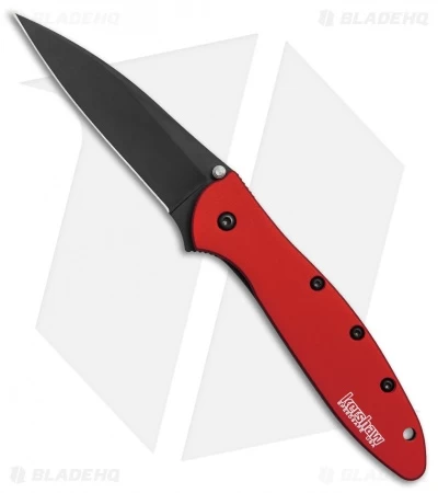 Kershaw Leek Assisted Opening Knife Red (3" Black) 1660RDBLK 3 Kershaw Leek Assisted Opening Knife Red (3" Black) 1660RDBLK