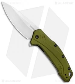 Kershaw Link 20CV Drop Point Knife Olive Al (3.25" Stonewash) 1776OLSW