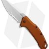 Kershaw Link Drop Point Knife Flat Dark Earth Aluminum (3.25" Stonewash Serr) -Outdoor Practical Tool Shop Kershaw Link Drop Point Flat Dark Earth Aluminum SW Serr BHQ 85192 er