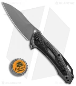 Kershaw Vedder Assisted Opening Knife Black G-10 Overlays (3.25" Gray) 2460 -Outdoor Practical Tool Shop Kershaw Vedder black G10 overlays gray BHQ 52173 er bottlecap