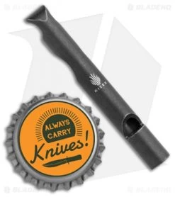 Kizer Siren 1 EDC Whistle Bottle Opener Keychain - Black Ti -Outdoor Practical Tool Shop Kizer Siren 1 EDC Whistle Bottle Opener Keychain Black Sculpted Ti BHQ 107493 jr bottlecap