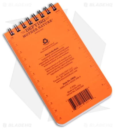 Rite In The Rain Top Bound Memo 3.25" X 5.25" All-Weather Notebook (Orange) OR35 4 Rite In The Rain Top Bound Memo 3.25" X 5.25" All-Weather Notebook (Orange) OR35 - Image 2
