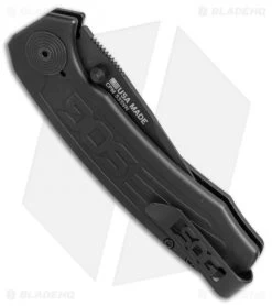 SOG Banner Spring Assisted Knife Black Aluminum (3.5" Black) BA1001 8 SOG Banner Spring Assisted Knife Black Aluminum (3.5" Black) BA1001 -Outdoor Practical Tool Shop SOG Banner black aluminum black BA1001 BHQ 52223 er side