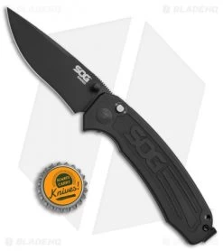 SOG Banner Spring Assisted Knife Black Aluminum (3.5" Black) BA1001 9 SOG Banner Spring Assisted Knife Black Aluminum (3.5" Black) BA1001 -Outdoor Practical Tool Shop SOG Banner black aluminum black BA1001 BHQ 52223 er size