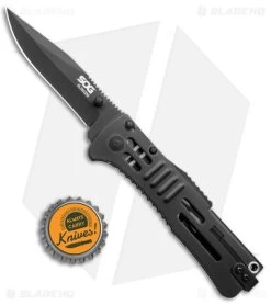 SOG SlimJim Black Assisted Opening Knife (3.18" Black Plain) SJ-32 -Outdoor Practical Tool Shop SOG SlimJim Black Assisted Opening Black BHQ 11534 jr bottlecap