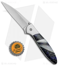 Santa Fe Stoneworks Customized Kershaw Leek A/O Knife Blue/MOP (3" Bead Blast) -Outdoor Practical Tool Shop Santa Fe Stoneworks Customized Kershaw Leek Blue MOP BB SF1660MB BHQ 73789 jr bottlecap
