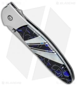 Santa Fe Stoneworks Customized Kershaw Leek A/O Knife Blue/MOP (3" Bead Blast) -Outdoor Practical Tool Shop Santa Fe Stoneworks Customized Kershaw Leek Blue MOP BB SF1660MB BHQ 73789 jr spine