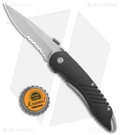 Schrade Extreme Survival Spring Assisted Knife Black ABS (3" BB Serr) SCHAS1 -Outdoor Practical Tool Shop Schrade Extreme Survival Black ABS BB Serr SCHAS1 BHQ 71149 jr bottlecap 2