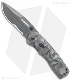 Schrade MAGIC Dual Action Spring Assisted Knife Gray (3.375" Gray Serr) SCHA12S