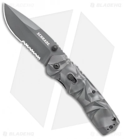 Schrade MAGIC Dual Action Spring Assisted Knife Gray (3.375" Gray Serr) SCHA12S 3 Schrade MAGIC Dual Action Spring Assisted Knife Gray (3.375" Gray Serr) SCHA12S