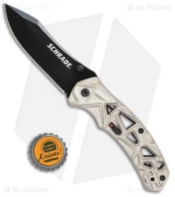Schrade Shizzle MAGIC Spring Assisted Knife Champagne (3.375" Black) -Outdoor Practical Tool Shop Schrade Shizzle MAGIC SA Champagne Black SCHA11C BHQ 61993 jr bottlecap