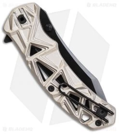 Schrade Shizzle MAGIC Spring Assisted Knife Champagne (3.375" Black Serr) -Outdoor Practical Tool Shop Schrade Shizzle MAGIC SA Champagne Black Serr SCHA11CS BHQ 61994 jr side