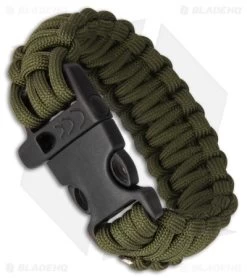 Combat Ready Survival Bracelet OD Green Paracord W/ Plastic Clasp