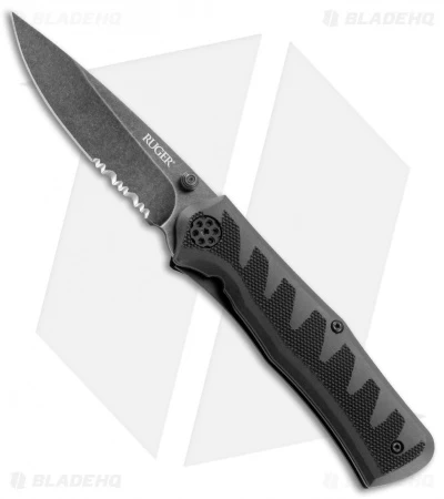 CRKT Ruger Knives Crack Shot: Compact A/O Knife (3.5" Black SW Serr) R1202K 3 CRKT Ruger Knives Crack Shot: Compact A/O Knife (3.5" Black SW Serr) R1202K