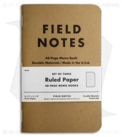 Field Notes Memo Ruled 3-Pack - Original Cover - (Brown) FN-02