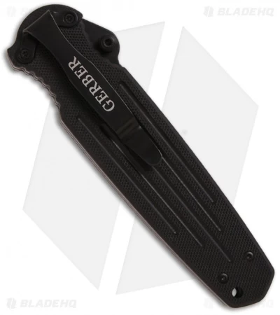 Gerber Covert Spring Assisted Knife Drop Point (3.75" Black Serr) 22-41966 4 Gerber Covert Spring Assisted Knife Drop Point (3.75" Black Serr) 22-41966 - Image 2