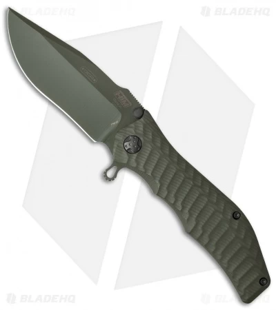 HTM Darrel Ralph Gun Hammer Bowie Spring Assisted Knife OD Green (3.5" OD Green) 3 HTM Darrel Ralph Gun Hammer Bowie Spring Assisted Knife OD Green (3.5" OD Green)
