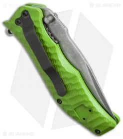HTM Darrel Ralph Gun Hammer Bowie Spring Assisted Knife Green (3.5" Acid SW) -Outdoor Practical Tool Shop htm zhammer zombie green sw bowie cm side