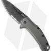 Kershaw Link Drop Point Knife Gray Aluminum (3.25" BlackWash Serr) 1776GRYBWST -Outdoor Practical Tool Shop kershaw link 1776grybwst cm