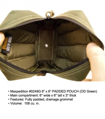 Maxpedition 6" X 6" Padded Foliage Green Pouch 0249F 4 Maxpedition 6" X 6" Padded Foliage Green Pouch 0249F - Image 2