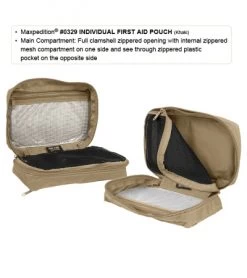 Maxpedition Individual First Aid Pouch Khaki Bag 0329K -Outdoor Practical Tool Shop maxpedition 0329k ind 1st aid pouch detail2