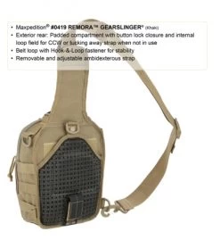 Maxpedition Remora Gearslinger Black Shoulder Utility Pack Bag 0419B -Outdoor Practical Tool Shop maxpedition 0419g od green back