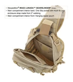 Maxpedition Lunada Gearslinger Black Shoulder Pack Bag 0422B -Outdoor Practical Tool Shop maxpedition 0422b gearslinger detail2