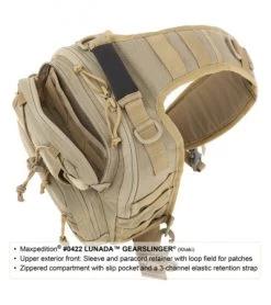 Maxpedition Lunada Gearslinger Black Shoulder Pack Bag 0422B -Outdoor Practical Tool Shop maxpedition 0422b gearslinger detail3